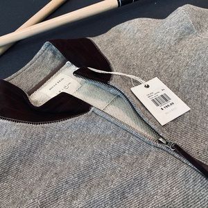 Billy Reid Track Jacket with Suede Collar